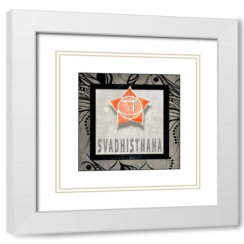 ChakrasYogaTile Svadhisthana V2 White Modern Wood Framed Art Print with Double Matting by LightBoxJournal