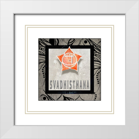 ChakrasYogaTile Svadhisthana V2 White Modern Wood Framed Art Print with Double Matting by LightBoxJournal