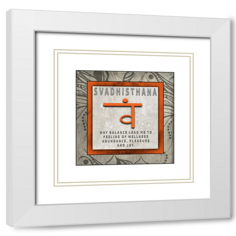ChakrasYogaTile Svadhisthana V4 White Modern Wood Framed Art Print with Double Matting by LightBoxJournal