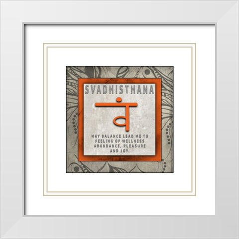 ChakrasYogaTile Svadhisthana V4 White Modern Wood Framed Art Print with Double Matting by LightBoxJournal