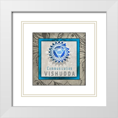 ChakrasYogaTile Vishudda V1 White Modern Wood Framed Art Print with Double Matting by LightBoxJournal