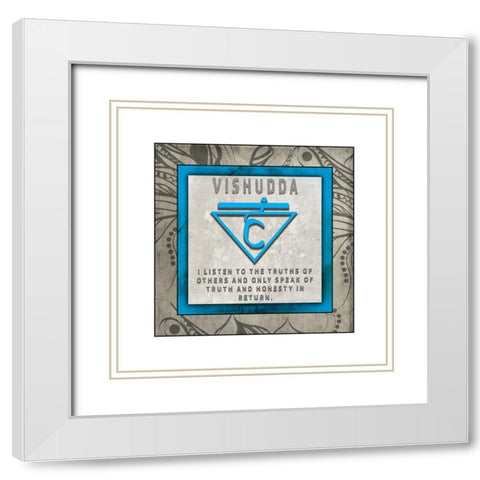 ChakrasYogaTile Vishudda V4 White Modern Wood Framed Art Print with Double Matting by LightBoxJournal