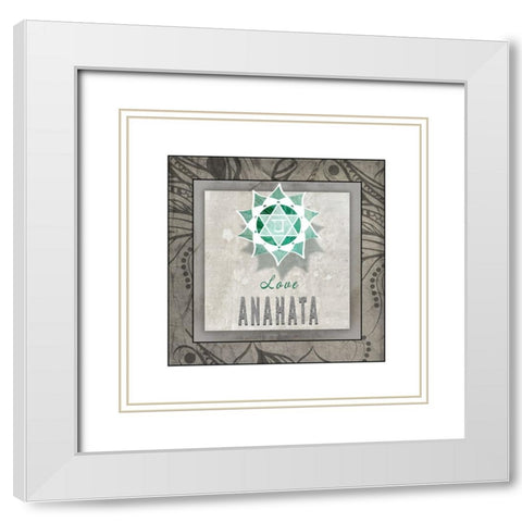 ChakrasYogaTile_Anahata V3 White Modern Wood Framed Art Print with Double Matting by LightBoxJournal