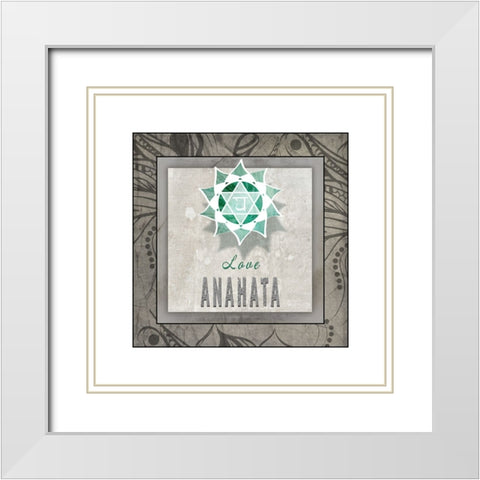 ChakrasYogaTile_Anahata V3 White Modern Wood Framed Art Print with Double Matting by LightBoxJournal