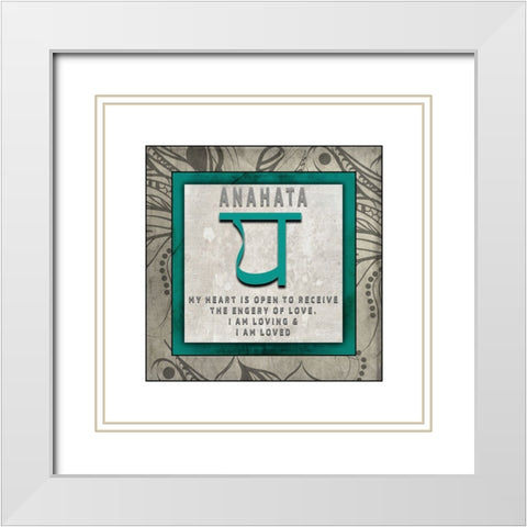 ChakrasYogaTile_Anahata V4 White Modern Wood Framed Art Print with Double Matting by LightBoxJournal