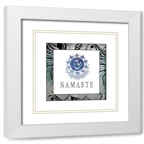 Namaste Symbol 4_1 White Modern Wood Framed Art Print with Double Matting by LightBoxJournal