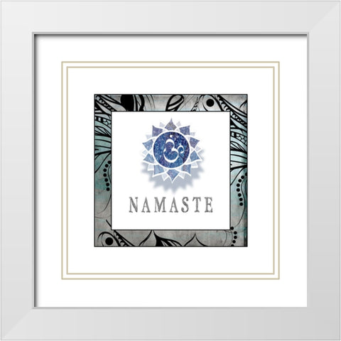 Namaste Symbol 4_1 White Modern Wood Framed Art Print with Double Matting by LightBoxJournal