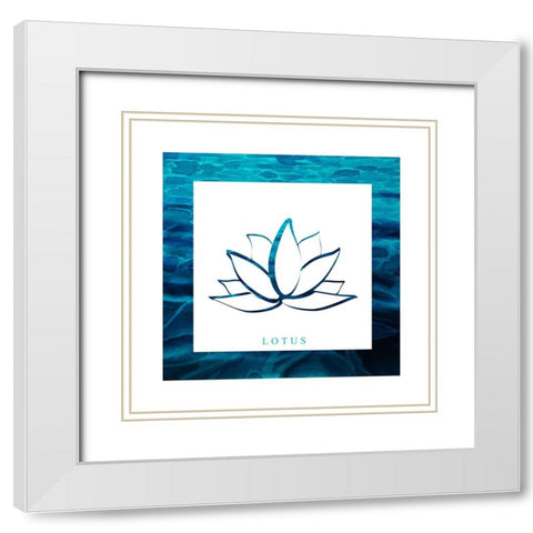 Yoga V1 Lotus White Modern Wood Framed Art Print with Double Matting by LightBoxJournal