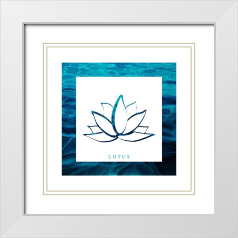 Yoga V1 Lotus White Modern Wood Framed Art Print with Double Matting by LightBoxJournal