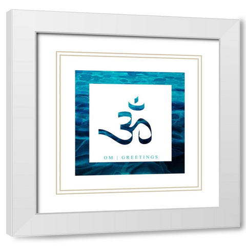 Yoga V1 OmGreetings White Modern Wood Framed Art Print with Double Matting by LightBoxJournal