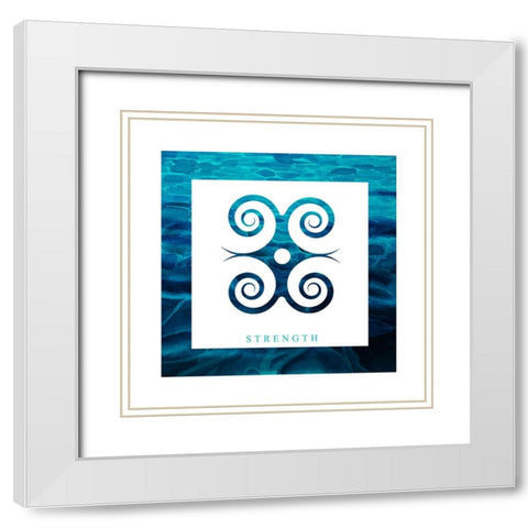 Yoga V1 Strength White Modern Wood Framed Art Print with Double Matting by LightBoxJournal