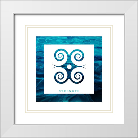 Yoga V1 Strength White Modern Wood Framed Art Print with Double Matting by LightBoxJournal