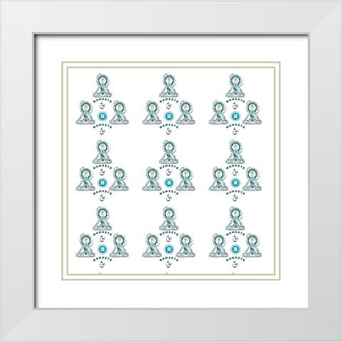 YogaPattern V3 White Modern Wood Framed Art Print with Double Matting by LightBoxJournal