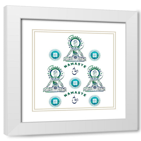 YogaPattern3 White Modern Wood Framed Art Print with Double Matting by LightBoxJournal