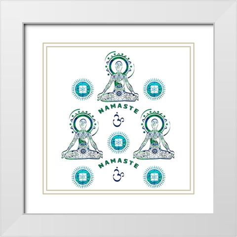 YogaPattern3 White Modern Wood Framed Art Print with Double Matting by LightBoxJournal