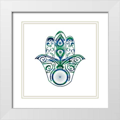 YogaSymbol V1 White Modern Wood Framed Art Print with Double Matting by LightBoxJournal