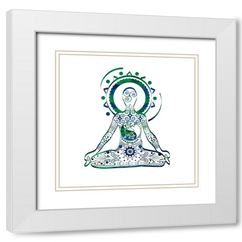 YogaSymbol V2 White Modern Wood Framed Art Print with Double Matting by LightBoxJournal