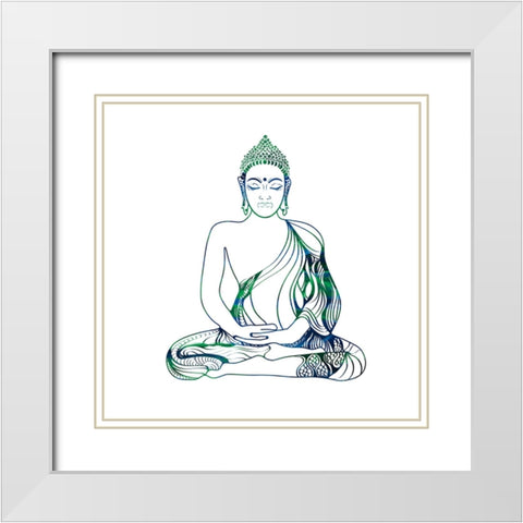 YogaSymbol V3 White Modern Wood Framed Art Print with Double Matting by LightBoxJournal