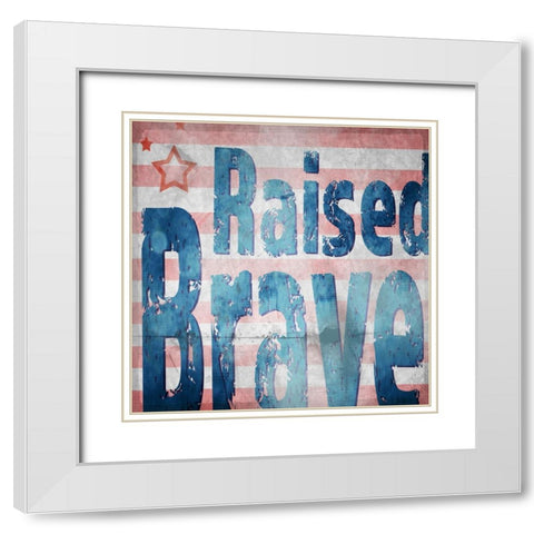 American Born Free Sign Collection 2 White Modern Wood Framed Art Print with Double Matting by LightBoxJournal