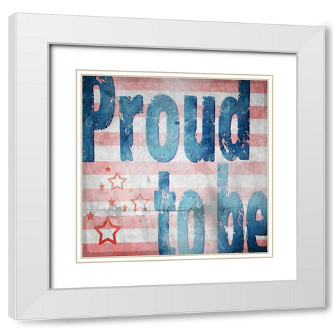 American Born Free Sign Collection 3 White Modern Wood Framed Art Print with Double Matting by LightBoxJournal