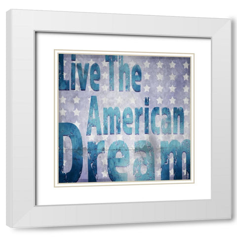American Born Free Sign Collection V1 White Modern Wood Framed Art Print with Double Matting by LightBoxJournal