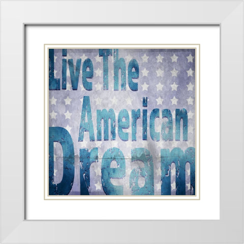 American Born Free Sign Collection V1 White Modern Wood Framed Art Print with Double Matting by LightBoxJournal