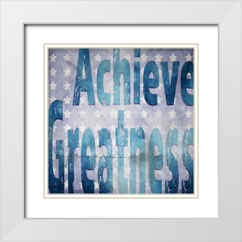 American Born Free Sign Collection V2 White Modern Wood Framed Art Print with Double Matting by LightBoxJournal