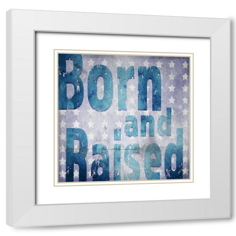 American Born Free Sign Collection V3 White Modern Wood Framed Art Print with Double Matting by LightBoxJournal