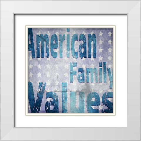American Born Free Sign Collection V5 White Modern Wood Framed Art Print with Double Matting by LightBoxJournal