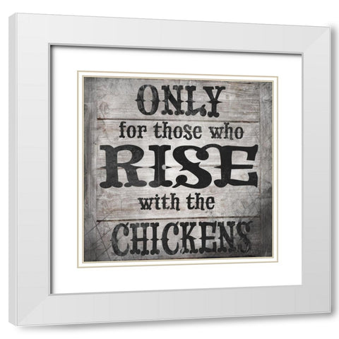 FarmFreshRiseWithTheChickens V1 White Modern Wood Framed Art Print with Double Matting by LightBoxJournal