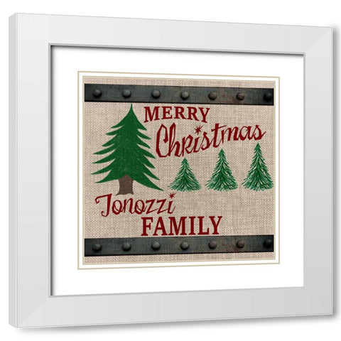Personalized Christmas Sign V3 White Modern Wood Framed Art Print with Double Matting by LightBoxJournal