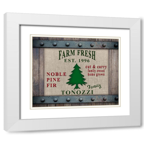 Personalized Christmas Sign V10 White Modern Wood Framed Art Print with Double Matting by LightBoxJournal