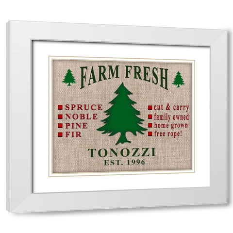 Personalized Christmas Sign V11 White Modern Wood Framed Art Print with Double Matting by LightBoxJournal