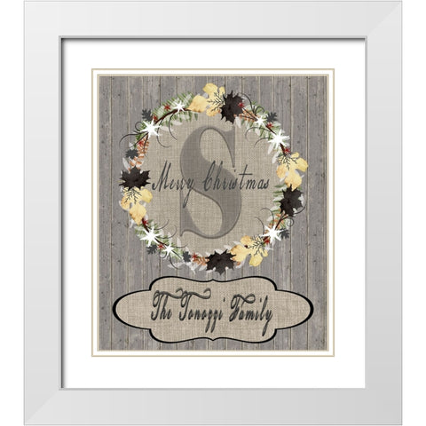 Personalized Christmas Sign V19 White Modern Wood Framed Art Print with Double Matting by LightBoxJournal