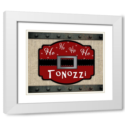 Personalized Christmas Sign V20 V4 White Modern Wood Framed Art Print with Double Matting by LightBoxJournal