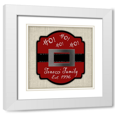 Personalized Christmas Sign V20 V5 White Modern Wood Framed Art Print with Double Matting by LightBoxJournal