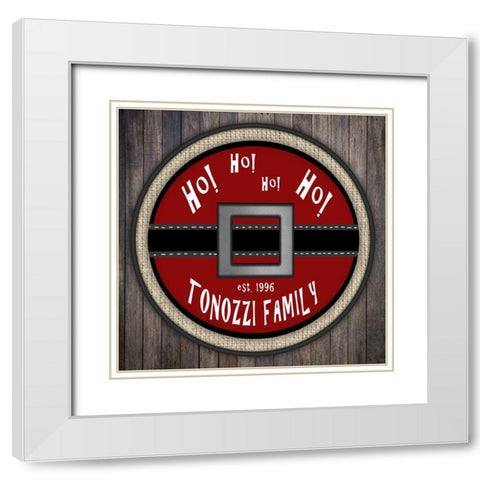 Personalized Christmas Sign V20 V10 White Modern Wood Framed Art Print with Double Matting by LightBoxJournal