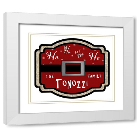 Personalized Christmas Sign V20 V12 White Modern Wood Framed Art Print with Double Matting by LightBoxJournal