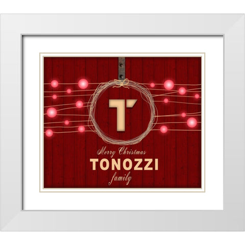Personalized Christmas Sign V35 V6 White Modern Wood Framed Art Print with Double Matting by LightBoxJournal