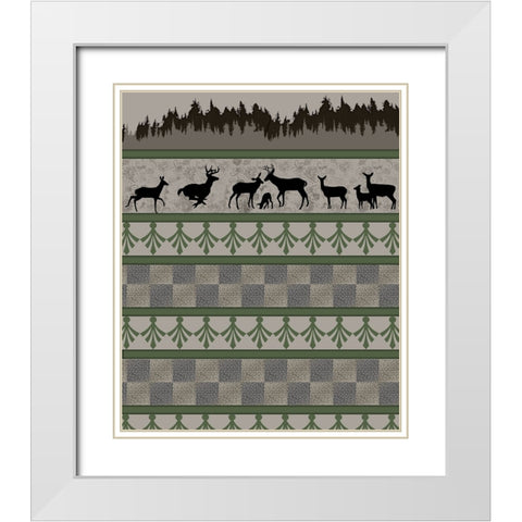 Deer_SurfacePattern V1 4 White Modern Wood Framed Art Print with Double Matting by LightBoxJournal