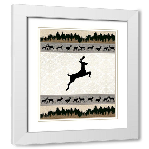 Deer_SurfacePattern V1 9 White Modern Wood Framed Art Print with Double Matting by LightBoxJournal