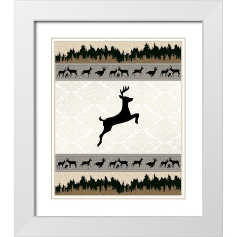 Deer_SurfacePattern V1 9 White Modern Wood Framed Art Print with Double Matting by LightBoxJournal