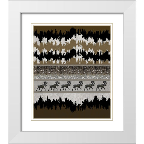 Rustic Lodge Collection V1 2 White Modern Wood Framed Art Print with Double Matting by LightBoxJournal