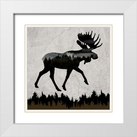 Rustic Lodge Collection V1 4 White Modern Wood Framed Art Print with Double Matting by LightBoxJournal