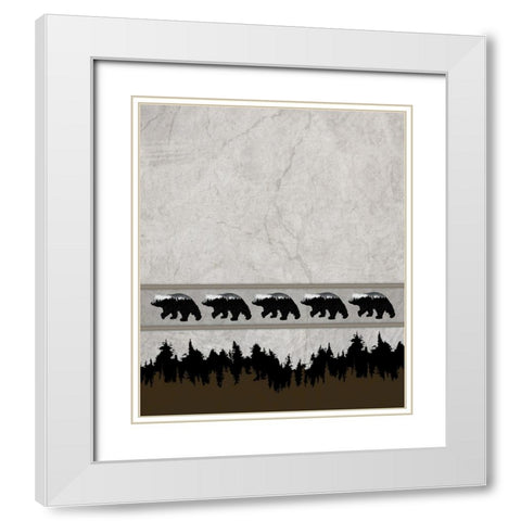 Rustic Lodge Collection V2 3 White Modern Wood Framed Art Print with Double Matting by LightBoxJournal