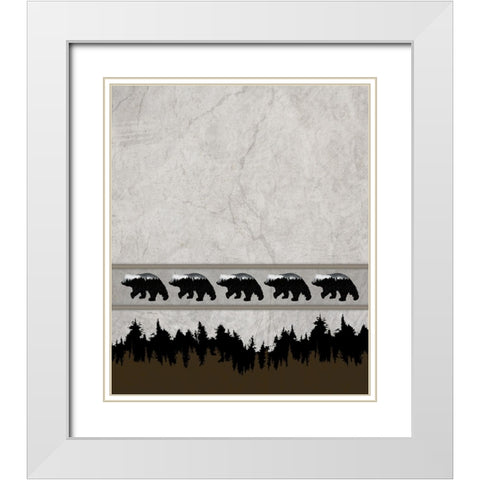 Rustic Lodge Collection V2 3 White Modern Wood Framed Art Print with Double Matting by LightBoxJournal