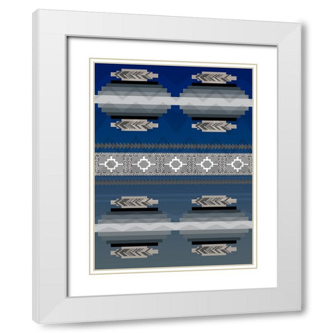 Aztec Seasons A3 White Modern Wood Framed Art Print with Double Matting by LightBoxJournal