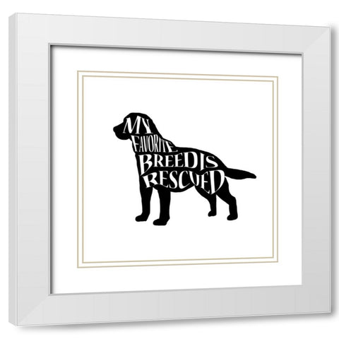 Rescue Dog 1 White Modern Wood Framed Art Print with Double Matting by LightBoxJournal