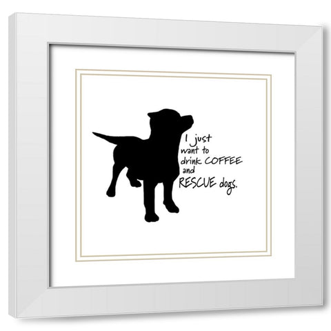 Rescue Dog 12 White Modern Wood Framed Art Print with Double Matting by LightBoxJournal