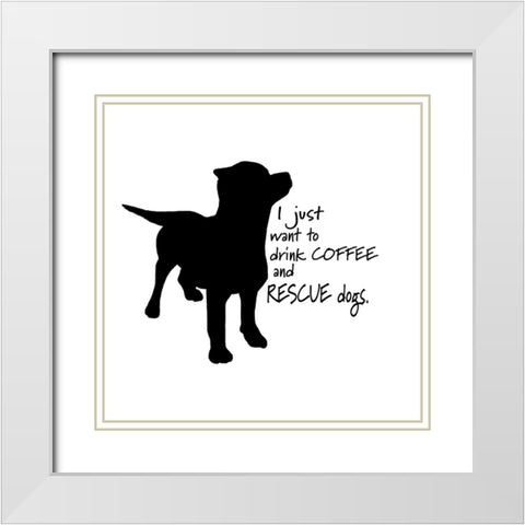 Rescue Dog 12 White Modern Wood Framed Art Print with Double Matting by LightBoxJournal